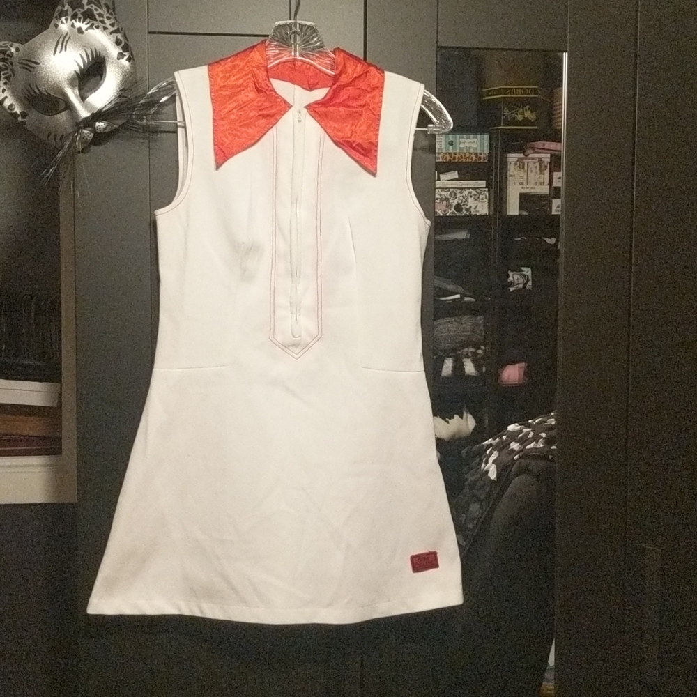Vintage Oleg Cassini Dress with Orange Collar